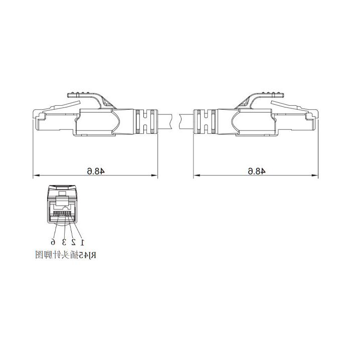 RJ45公头直型转RJ45公头直型、双端预铸PUR柔性电缆、带屏蔽、绿色护套、0C3041-xxx